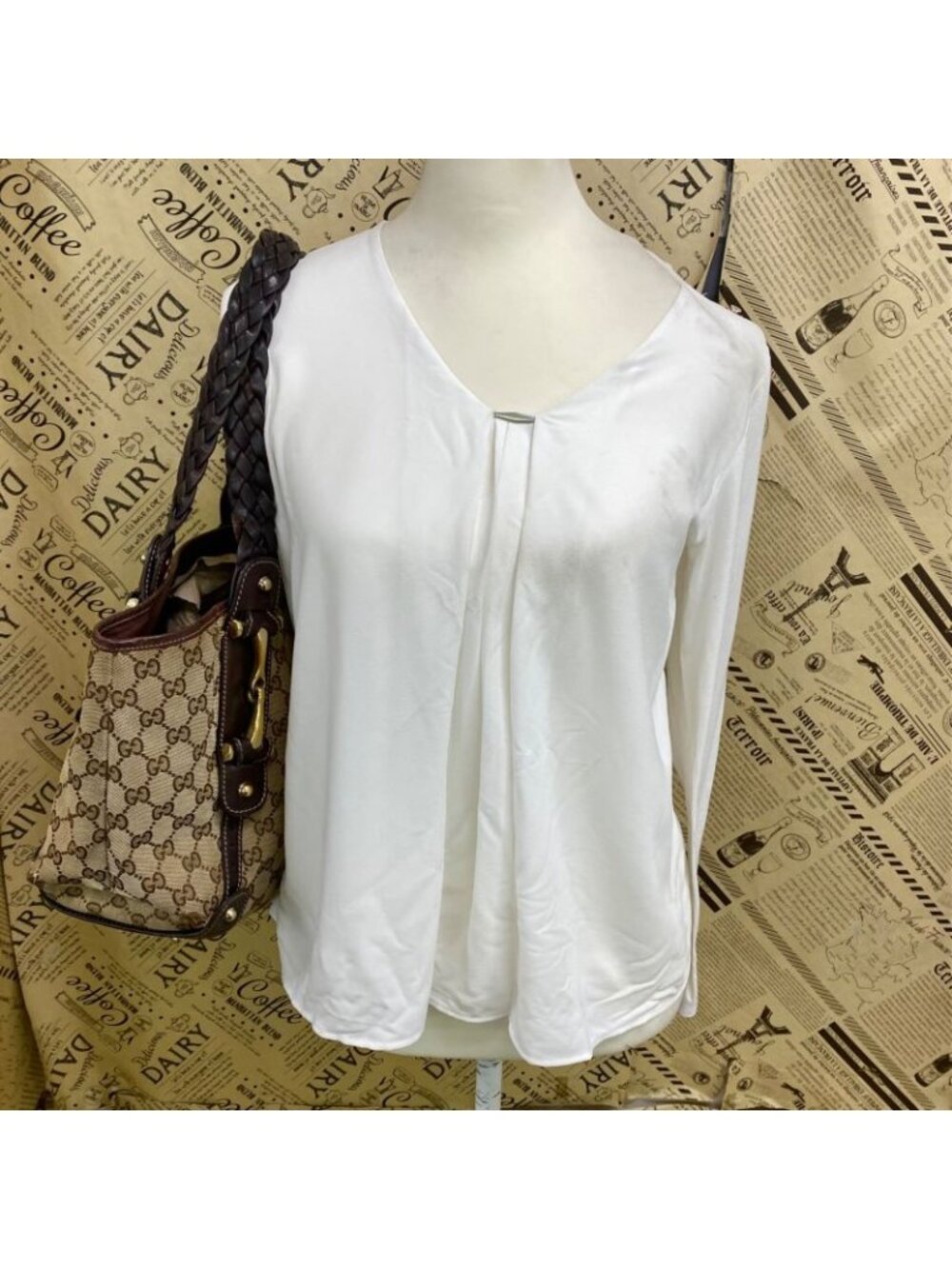 ★SOLD★ Gucci Tote Shoulder Bag GG Canvas Horsebid - Picture 4 of 16